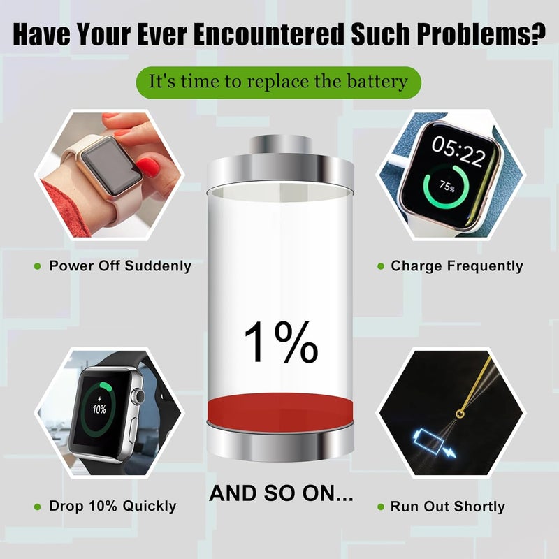 SwarKing 【2024 New Upgraded Replacement Battery Compatible with EB-BR830ABY Samsung Galaxy Watch Active2 40mm SM-R830 SM-R835 no Toolkit - Image 3